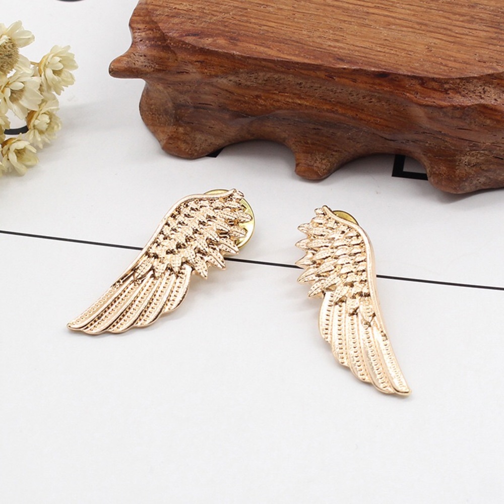 Angel Wings Feather Shirt Collar Suit Pin Brooch - Picture 4 of 14